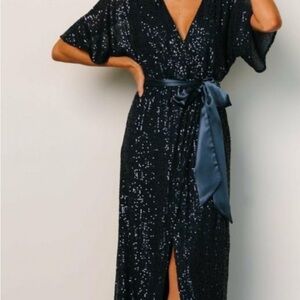 Baltic Born Sequin Dress with Satin Belt
